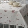 Fata de masa rotunda 180 cm, bumbac teflonat, model floral delicat, antimurdarie