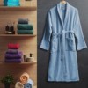 Halat baie bleu, bumbac 100% velur, marime XL/XXL, absorbant