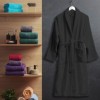 Halat baie Negru, bumbac 100% velur, marime XL/XXL, absorbant