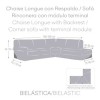 Husa coltar dreapta cu sezlong bielastica 350-500cm, Premium ROC, C/0 Bej deschis