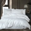 Lenjerie de pat de lux jacquard satin, Clasy Home, Payava V1 Alb -2 fete perna 70x70cm uni