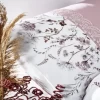 Lenjerie de pat din bumbac satinat Olivia Nazenin Home, set 6 piese, design elegant cu dantelă brodată, culoare roz pudra.