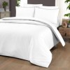 Lenjerie de pat Lucca Alba din satin de lux premium, design minimalist, 6 piese