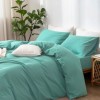 Lenjerie de pat verde mentă din percale bumbac 100%, set de 6 piese, fabricată în Pucioasa, România