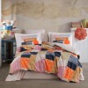 Lenjerie de pat dublu din poplin percale Hobby Home cu design modern vibrant și mesajul Good Vibes Only