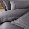 Lenjerie de Pat Satin de Lux cu Broderie VIP Moonlight, First Choice, Gomez Gri Argintiu