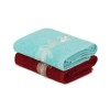 Set 2 prosoape Beverly Hills Polo Club 50x90cm bumbac 100%, bleu și bordo, densitate 450g/mp