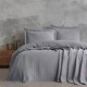 Cuvertura bumbac Orella Indigo cu tesatura Jacquard 240x260cm si 2 fete perna