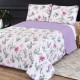 Cuvertură de pat dublu Elegance CVI4 cu design floral în nuanțe de gri pentru un dormitor elegant și modern