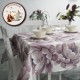 Fata de masa rotunda din bumbac teflonat, diametru 160 cm, model floral pastelat mov