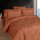 Lenjerie de lux pat dublu jacquard satin, 6 piese, model Herra Cappuccino cu flori, de la First Choice