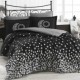 Lenjerie pat 1 persoana poplin percale, Hobby Home, Stars Black