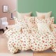 Lenjerie de pat dublu din bumbac percale 100%, model floral fin alb-gri