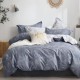 Lenjerie de pat dublu din bumbac percale 100%, model elegant cu flori și carouri