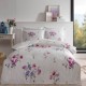 Lenjerie de pat dublu Cerelia din bumbac 100% satin cu imprimeu floral artistic