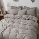 Lenjerie de pat percale albă, din bumbac 100%, set 4 piese, pat dublu, fabricată în România