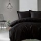 Lenjerie de pat CottonBox bumbac satinat gri deschis, cu design minimalist și elegant
