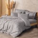 Lenjerie de pat pentru o persoană din bumbac 100% ranforce cu design elegant în nuanțe de bej
