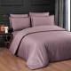 Lenjerie de pat Lucca Violet din satin de lux premium, design minimalist, 6 piese