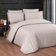 Lenjerie de pat Lucca Alba din satin de lux premium, design minimalist, 6 piese