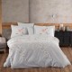 Lenjerie de pat dublu din poplin percale Hobby Home Missy Powder cu imprimeu floral roz și alb