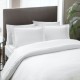 Lenjerie de pat dublu albă din bumbac satinat, model TAC Harvey