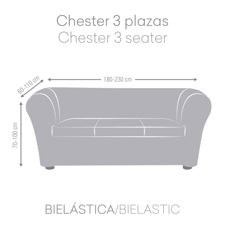 Husa bielastica canapea 3 locuri Chesterfield, Premium ROC, gri inchis C/16