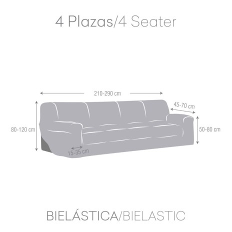 Husă bielastică bej deschis pentru canapea 4 locuri Premium ROC, design modern și elegant