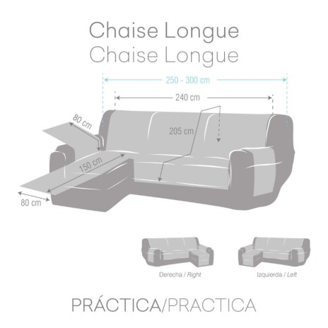 Husă matlasată practică pentru colțar stânga 240 cm, în nuanța ecru, oferind protecție și eleganță mobilierului tău.