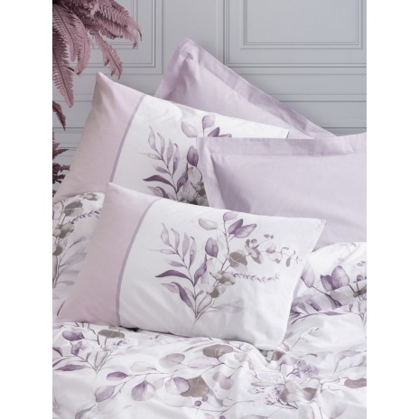 Lenjerie de pat Nadia-Lilac cu nuanțe de lila și alb, floricele delicate