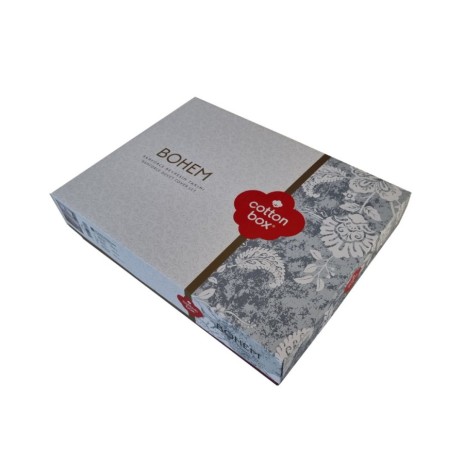 Lenjerie de pat Cotton Box din bumbac ranforce cu design floral în nuanțe de albastru și roz