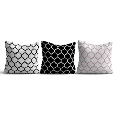 Set 3 fete perna decorative 43x43cm, Geometric